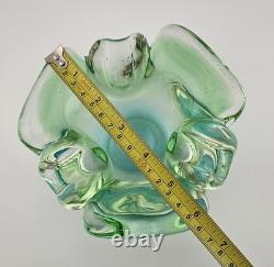 Vintage Murano Sommerso Submerged Blue/Green Stunning Art Glass Ash Dish 6.5