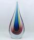 Vintage Murano Sommerso Teardrop Art Glass Sculpture Flavio Poli Style 10 7/8