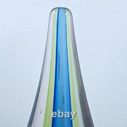 Vintage Murano Sommerso Teardrop Art Glass Sculpture Flavio Poli Style 10 7/8