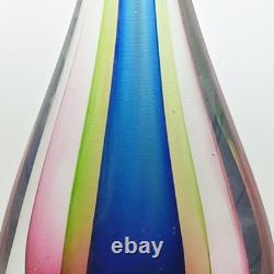 Vintage Murano Sommerso Teardrop Art Glass Sculpture Flavio Poli Style 10 7/8