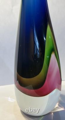 Vintage Murano Sommerso Triple Colored Tear Drop Sculpture by Seguso Flavio 11