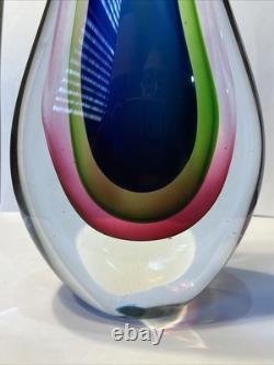 Vintage Murano Sommerso Triple Colored Tear Drop Sculpture by Seguso Flavio 11