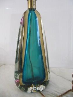 Vintage Murano Sommerso Venetian Art Glass Lamp Base