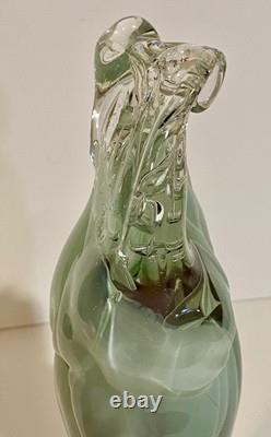 Vintage Murano Studio ART Glass Sculpture Tony Cray 1989 Signed Abstract -A