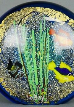 Vintage Murano Studio Art Glass Fish Table Sculpture Aquarium Bowl Italy