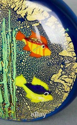Vintage Murano Studio Art Glass Fish Table Sculpture Aquarium Bowl Italy