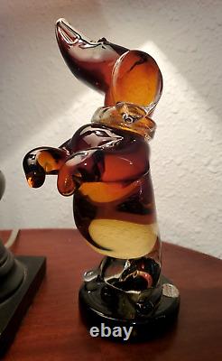 Vintage Murano Studio Art Glass Sculpture Dachshund Tribute To Alfred0 Barbini