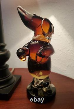 Vintage Murano Studio Art Glass Sculpture Dachshund Tribute To Alfred0 Barbini