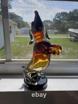 Vintage Murano Studio Art Glass Sculpture Dachshund Tribute To Alfred0 Barbini