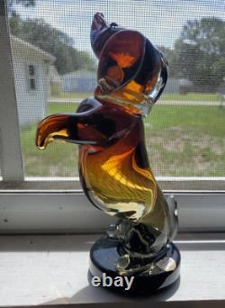 Vintage Murano Studio Art Glass Sculpture Dachshund Tribute To Alfred0 Barbini