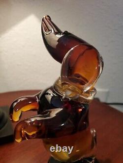 Vintage Murano Studio Art Glass Sculpture Dachshund Tribute To Alfred0 Barbini