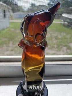 Vintage Murano Studio Art Glass Sculpture Dachshund Tribute To Alfred0 Barbini