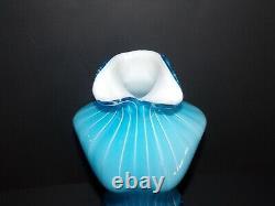 Vintage Murano Style, Art Glass, Aqua Blue & White Cased Female Torso Vase, Rare