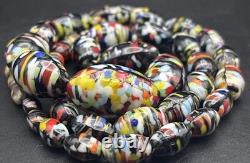 Vintage Murano Style Art Glass Confetti Bead Statement Necklace