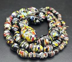 Vintage Murano Style Art Glass Confetti Bead Statement Necklace