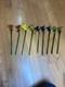 Vintage Murano Style Art Glass Long Stem Flowers 11 -12