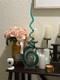 Vintage Murano Style Art Glass Sculpture Green Swirl 16inches
