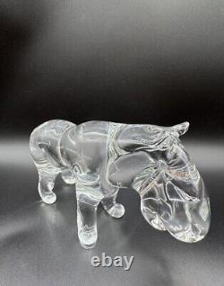 Vintage Murano Style Glass Italy Hippo Sculpture Original Signed Lucio Zanetti