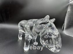 Vintage Murano Style Glass Italy Hippo Sculpture Original Signed Lucio Zanetti