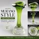 Vintage Murano Style Green Hand Blown Art Glass Bud Vase Twisted Rim 6.5