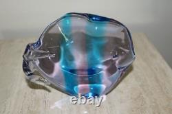 Vintage Murano Style Hand Blown Glass Fish Sculpture By Renato Anatra