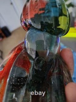 Vintage Murano Style Hand Blown Rooster Glass Art Figurine Beautiful