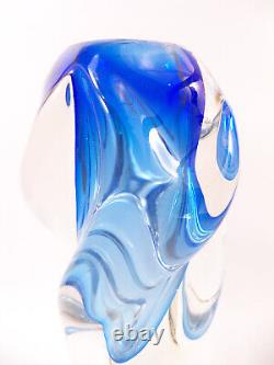 Vintage Murano Style Italy Freeform Twist Art Glass Vase