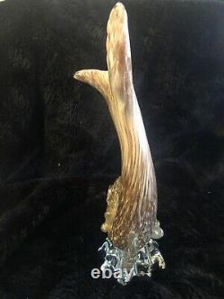 Vintage Murano Style Koi Fish Glass Sculpture 13 3/8 Tall