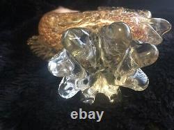 Vintage Murano Style Koi Fish Glass Sculpture 13 3/8 Tall