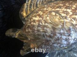 Vintage Murano Style Koi Fish Glass Sculpture 13 3/8 Tall