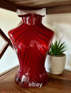 Vintage Murano Style Large Glass Woman's Torso Vase