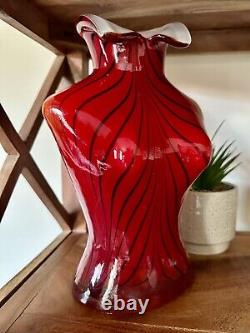 Vintage Murano Style Large Glass Woman's Torso Vase