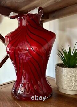 Vintage Murano Style Large Glass Woman's Torso Vase