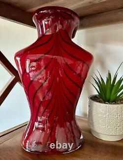 Vintage Murano Style Large Glass Woman's Torso Vase