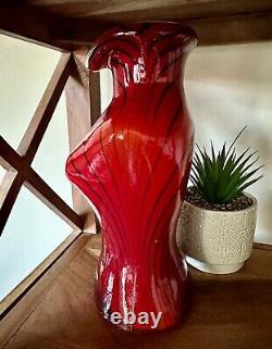 Vintage Murano Style Large Glass Woman's Torso Vase