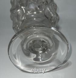 Vintage Murano Style Open Lattice Work Web Clear Glass Vase Hand Blown 19.5