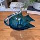 Vintage Murano Style Teal Blue Art Glass Rooster Bird Figurine MCM Decor 7