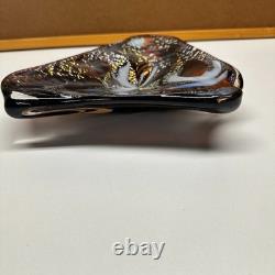 Vintage Murano Style Tutti Frutti Art Glass Bowl Gold Foil Ashtray 9