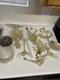 Vintage Murano Style Venetian Glass Candelabra Parts Gold Fleck Arms Bobeches