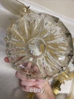 Vintage Murano Style Venetian Glass Candelabra Parts Gold Fleck Arms Bobeches
