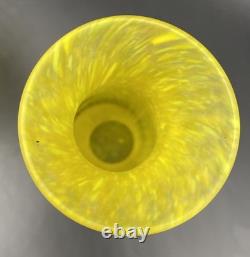 Vintage Murano Style Yellow Scavo Art Glass Vase Pair Attr Cenedese/Seguso Vintage Murano Style Yellow Scavo Art Glass Vase Pair Attr Cenedese/Seguso