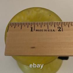 Vintage Murano Style Yellow Scavo Art Glass Vase Pair Attr Cenedese/Seguso