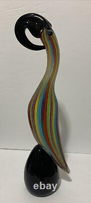 Vintage Murano Styled Formia Art Glass Exotic Bird Pelican Tucan Sculpture 13.5