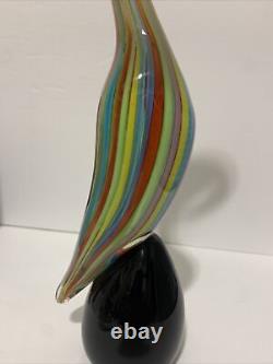 Vintage Murano Styled Formia Art Glass Exotic Bird Pelican Tucan Sculpture 13.5