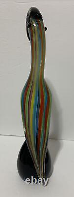 Vintage Murano Styled Formia Art Glass Exotic Bird Pelican Tucan Sculpture 13.5