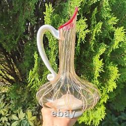 Vintage Murano Swirl Art Glass Vase Pitcher Decanter Italy