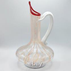 Vintage Murano Swirl Art Glass Vase Pitcher Decanter Italy