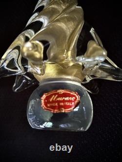 Vintage Murano Swirl Glass Gold Dust Christmas Tree 7 In