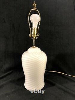 Vintage Murano Swirl Glass Table Lamp Vetri Italy