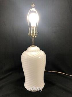 Vintage Murano Swirl Glass Table Lamp Vetri Italy